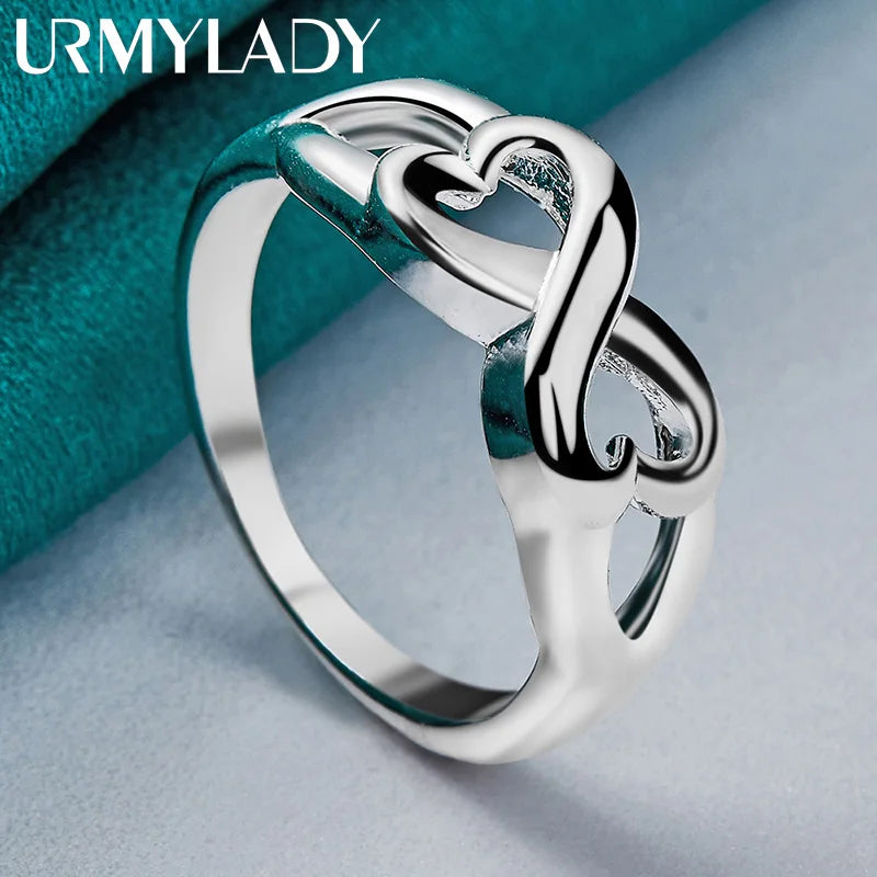 925 sterling silver lady women Valentine's Day gift creative ring necklace stud earrings fashion jewelry set wedding party nice