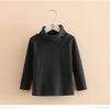 2025 Spring Autumn 2-10 Years Children'S Candy Color Sweet Long Sleeve High Neck Unisex Kids Girl Boy Basic Turtleneck T-Shirt