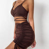 Sexy Spaghetti Strap String Cross Bodycon Dress for Women Solid Backless Cut-out Night Club Dress Summer Sleeveless  Mini Dress