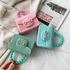 Fashion Mini Handbags PVC Crossbody Coin Purse Crocodile Pattern Pearl Handbag Plastic Small Chain Jelly Bag For Girl Wholesale
