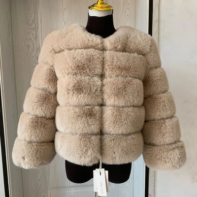 Damenmode Kunstpelzmantel superheiß Herbst Winter Damen kurze Kunstfuchsjacke flauschig hohe Qualität 7XL Damen Pelzmäntel