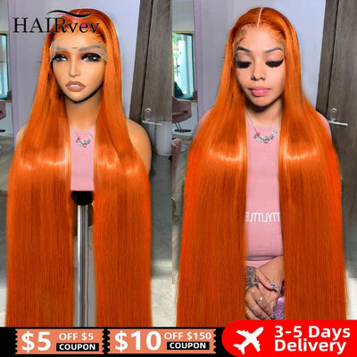 13x4 Straight Human Hair Wigs Ginger Orange 13x6 Hd Lace Frontal Wig 350# Human Hair Colored Brazilian Lace Front Wigs For Women