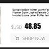 2023 Europäische Station Winter Neue Daunenjacke Damen Warm Mode Kurze Farb-Patchwork Graffiti dicke Weiße Entendaunenjacke