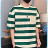 Casual Short Sleeve T Shirt Men'S For 2025 Summer Tshirt Top Tees Striped Brand Fashion HIP HOP Clothes OverSize 3XL T-Shirt
