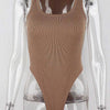 Sleeveless Knit Bodysuit 2024 Hot Summer Sexy Bodycon Off Shoulder Halter Tops Casual Street Bodice For Women ClubWear