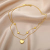 Double Layer Hollow Clavicle Chain Stainless Steel Necklace For Women Punk Hip-Hop Streetwear Jewelry Dropshipping