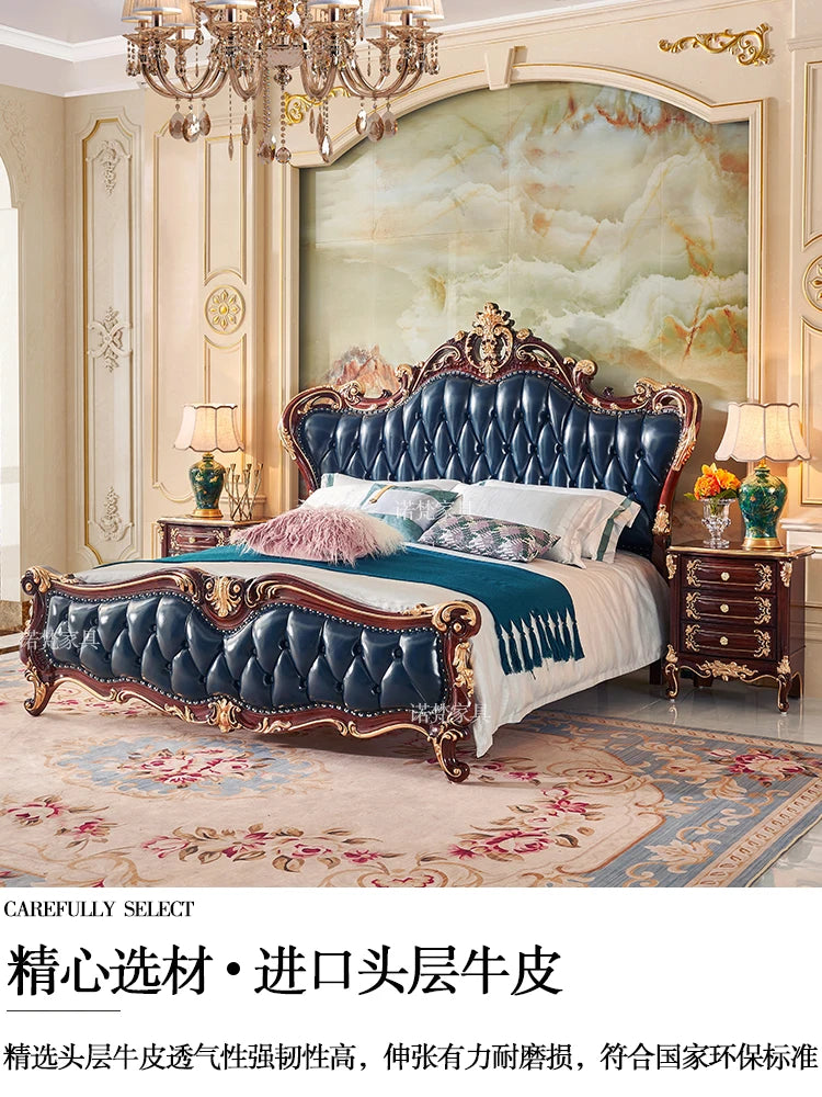 Nordisches Luxus-Ästhetik Bett Queen Size Günstig Niedlich Salon Schlafzimmer King Size Modern Holz Leder Camas Matrimonial Zimmer Möbel