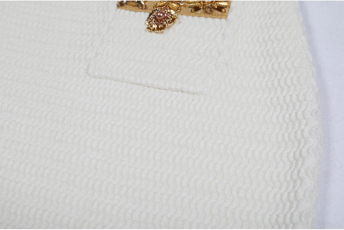 High Quality New Fashionable Elastic Knitted V-neck Luxurious Exquisite Nail Bead Piece Cardigan Slim Fit Short Skirt Women Set