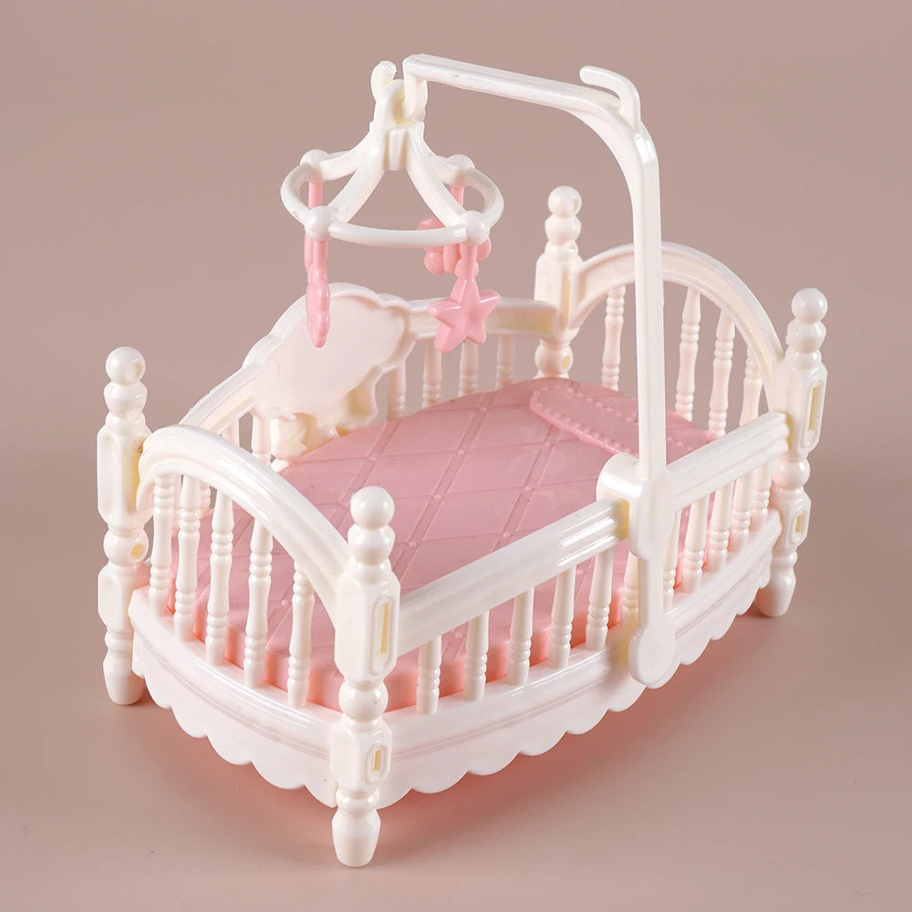 1:12 Puppenhaus Eiswagen Babybett Simulation Miniatur Szene Display Dessertauto Etagenbett Badezimmer Küche Spielzeug für Mädchen