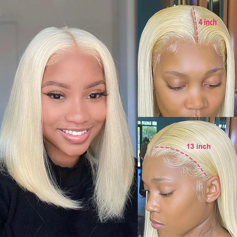 613 Bob Honigblonde Lace Front Echthaarperücken Für Frauen Echthaar Remy Brasilianisch Günstig 13x4 Glatte Kurze Bob Perücke 10 14 Zoll