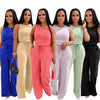Solid Casual Jumpsuit for Women Sleeveless Drawstring High Waist One Pieces Rompers and Jumpsuits Summer Outfits Combinaison