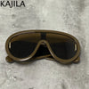 Oversized Wellen-Masken-Sonnenbrille Einteilige Damen-Sport-Y2K-Punk-Sonnenbrille für Damen 2024 Luxusmarke Steampunk-Brillen-Goggle
