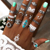 50pc/Lot Jewelry Factory In Stock Finger Rings Women Gold Antique Silver Plate Enamel Opal Crystal Snake Jewelry Party Bar Girl