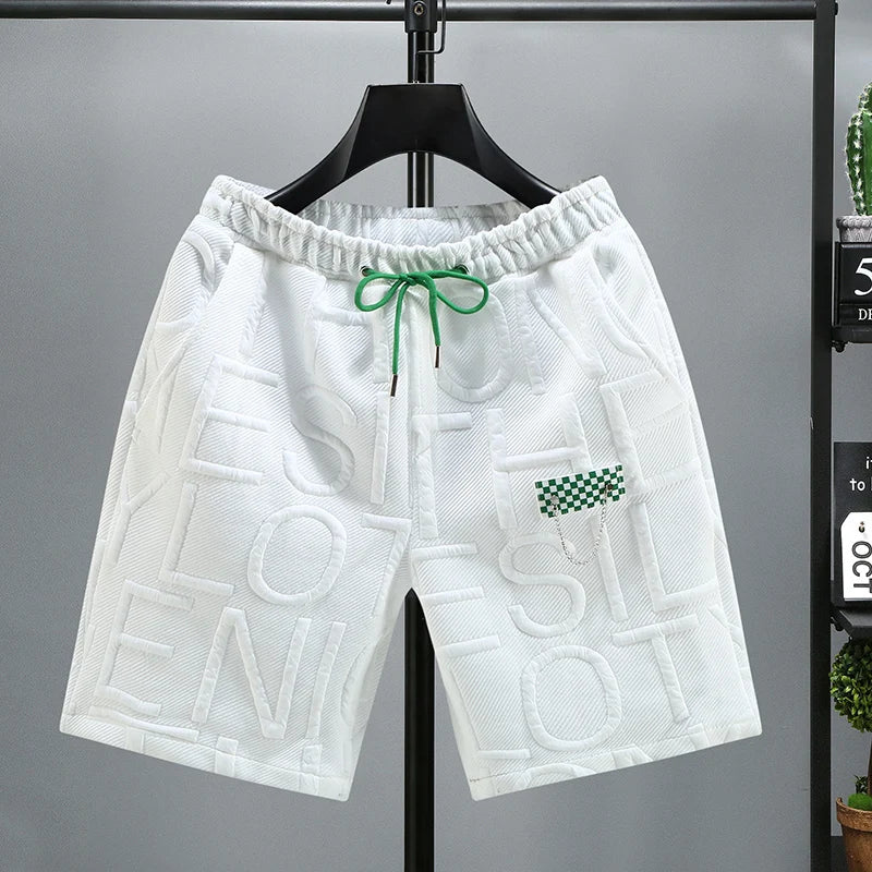 Neue Mode gestrickte Shorts Herren Bequemer elastischer Bund Kleidung Männliche atmungsaktive kurze Hosen Übergröße