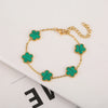 Stainless Steel Non Fading Minimalist Creative Plant Live Leaf Petal Flower Pendant Necklace Earrings Bracelet Jewelry Set