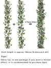 1pc Artificial Eucalyptus Leaves Greenery Garland Faux Plant Spring Vines with White Flowers Berries for Wedding Home Party Deco