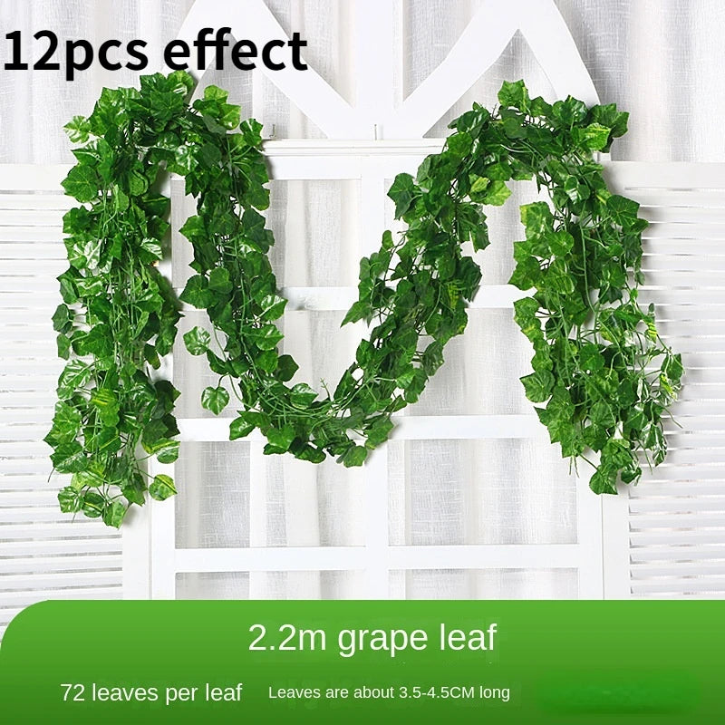 1/6pcs 2.2M Artificial Plant Green Leaves Ivy Wall Hanging Vine Plants Wedding Home Decor Garden DIY Garden Decoration