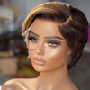 Kurze Bob Perücke Pixie Cut Perücke Glatte Echthaarperücken 13x4 Transparente Lace Front Perücke Für Frauen Highlight Glatte Pixie Cut Perücke