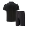 2025 Men Europe and the United States new summer Waffle solid color zip-up lapel short-sleeve suit shorts two sets