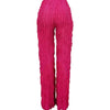 Women Pleated Ruffle Wide Leg Loose Pants Summer Female Mesh Wave Striped Full Trousers FDYFFZC-Y1260