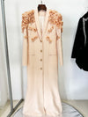 HIGH STREET Newest Fashion 2025 Designer Maxi Dresses Women's Long Sleeve Stunning Flowers Appliques Beaded Long Dress