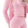 Autumn Winter Double-sided Velvet Vest 3 Piece Set For Woman's Fashion Hooded Sweatshirt Jacket Slim Pocket Trousers Female Suit