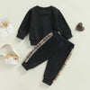 0-24M Baby Girls Autumn Clothes Newborn Toddler Long Sleeve Plaid Bear Pattern Tops Sweatshirt Pants Outfits Tracksuits