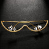 Fashion Double Heart Glasses Frames Rhinestone Designer Luxury 2024 Face Accessories Jewelry for Cosplays Y2k Dance for Women