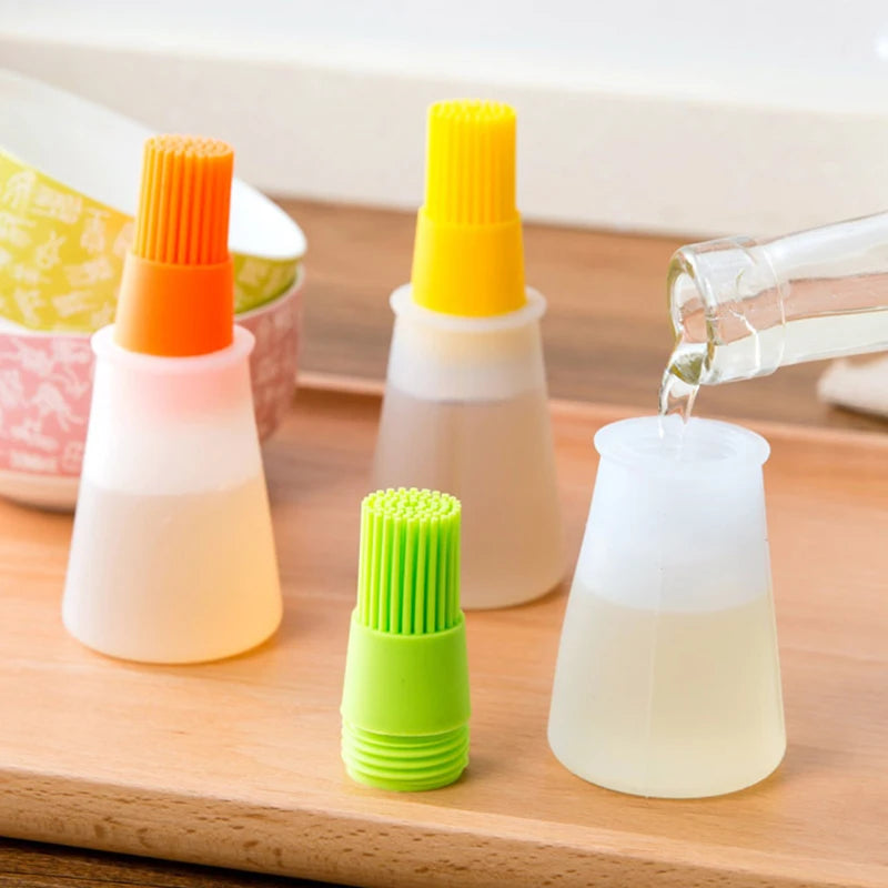 Kitchen Gadgets Barbecue Oil Brush Silicone BBQ Honey Oil Bottle With Brush Convenient Basting Cooking Tools Kitchen Accessories