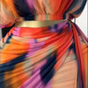 New Fashion Women 2 Piece Sets Tie Dye Printed Women's Set Ruched Short Sleeve Crop Tops and Stacked Mini Skirts Set Outfit