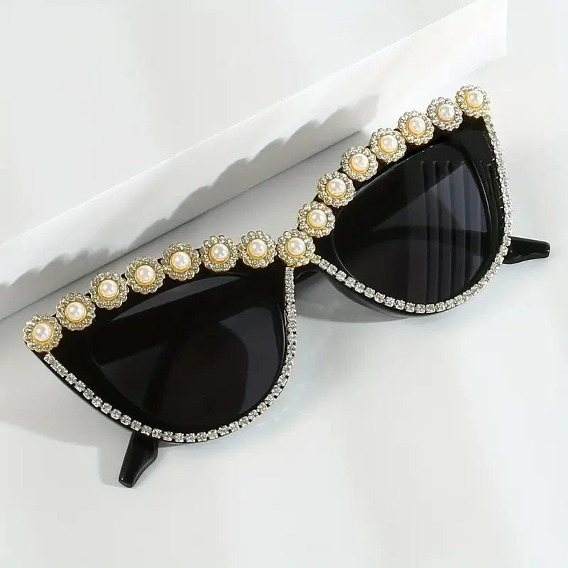 Blumen Katzenaugen Retro Strass Sonnenbrille für Damen Elegant Fashion Herren Trend Designer Outdoor Party Sonnenbrillen Eyewear