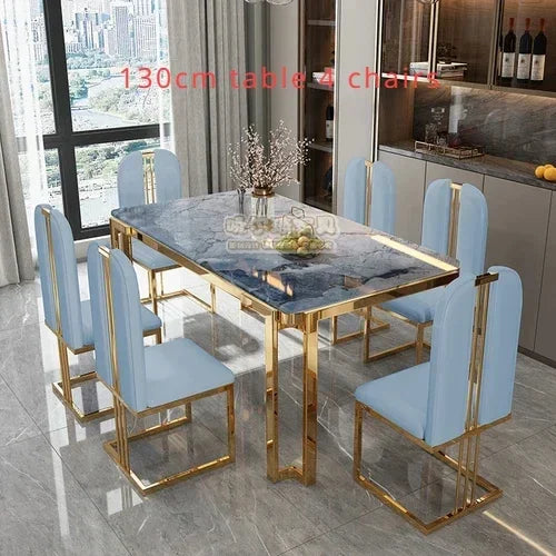 Einzigartige Luxus-Esstischstühle mit modernen Metallbeinen, rechteckiger Esstisch im platzsparenden nordischen Design, Mesa De Comedor Möbel