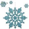 Pack Of 24/12/6 Pieces Snowflakes For Christmas Tree Decoration Blue Snowflakes With Bright Powder Winter New Year Hanging Decor