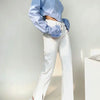 Zadily 2025 Summer Korean Style Long Sleeve White Shirt Women Sexy Button Ladies Crop Tops Blouse Street New In Female Clothing