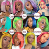 Blue Bob Wigs Human Hair 13x4 HD Lace Frontal Wig Human Hair Pre Plucked 180% Density Straight Short Blue Bob Wigs for Women