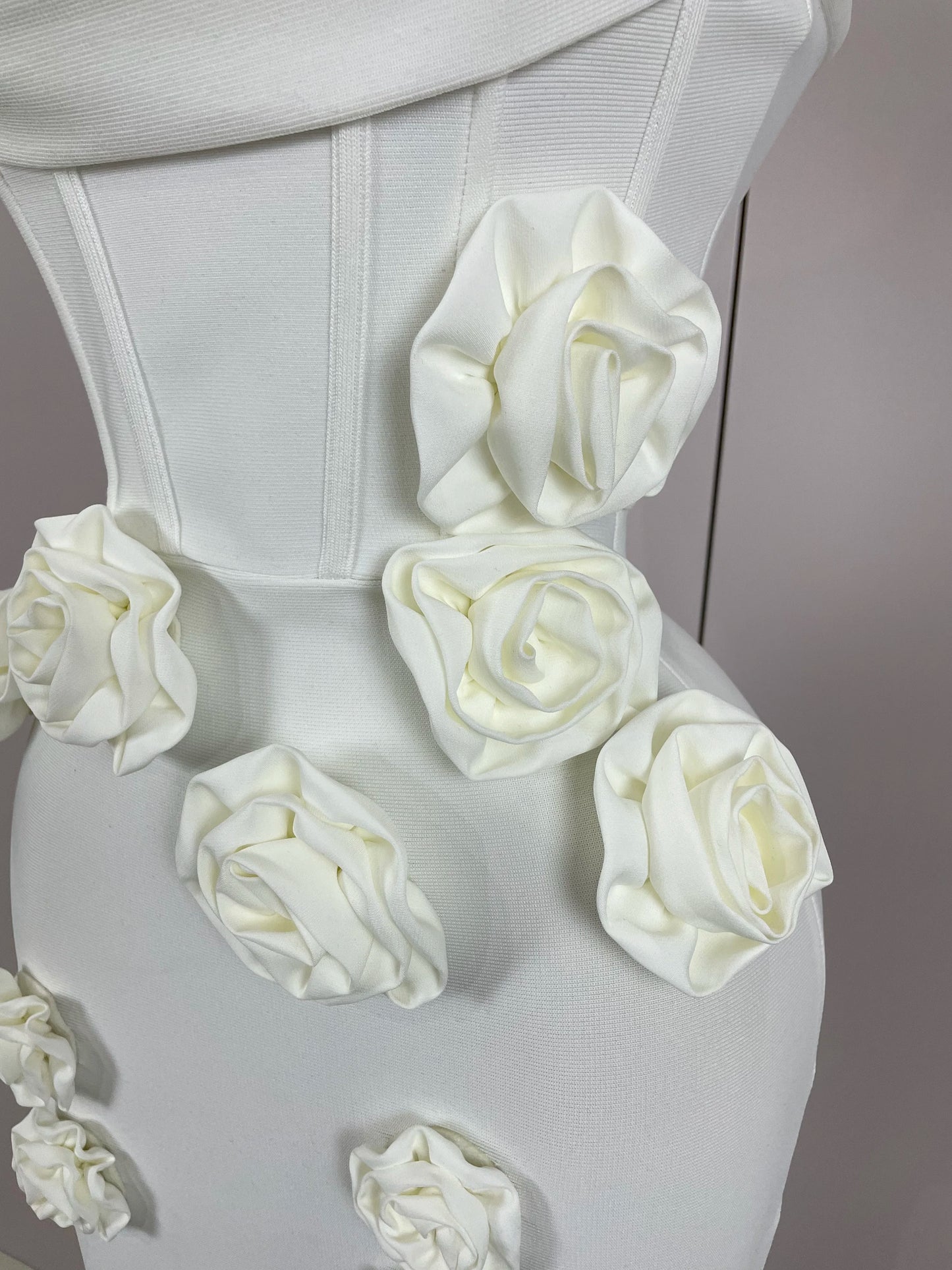 Sexy Fashion White Elegant Strapless Flower Bodycon Long Dress Women Casual Streetwear Club Birthday Party Slim Elegangt Dresses