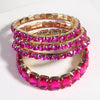 Fashion Bohemia Tennis Shiny Bracelet Jewelry 4 pcs Multicolor Crystal Glass Elastic Stack Bracelets Set