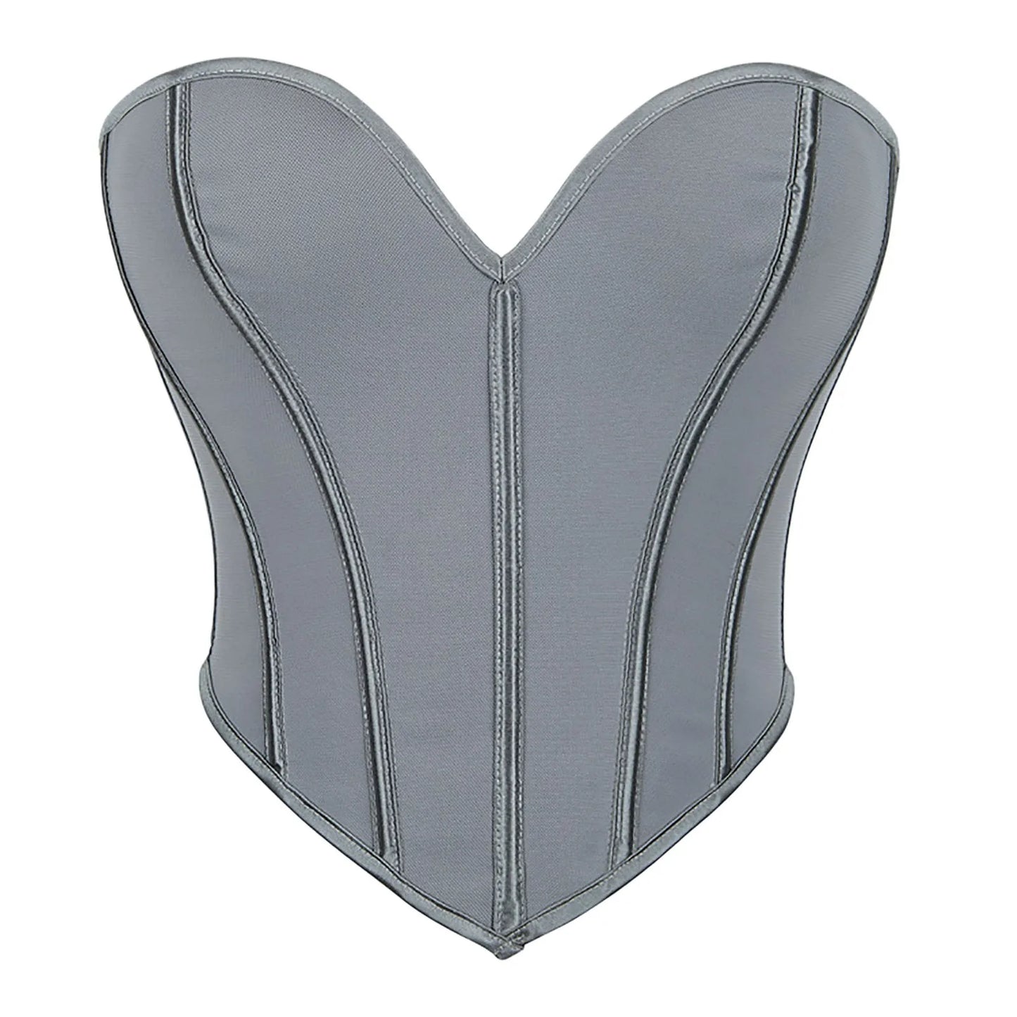 Women'S Strapless Solid Bustier Corset Fishbone Push Up Waist Trainer Crop Tops Sleeveless Backless Padded Bandeau Bikini Top