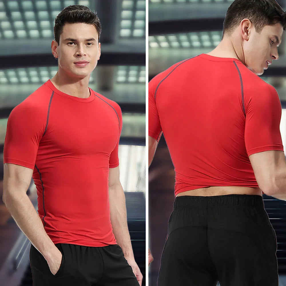 Anime Men's Compression Shirt Fitness Sport Running Tight Gym TShirts Athletic Workout Quick Dry Tops Tee Summer