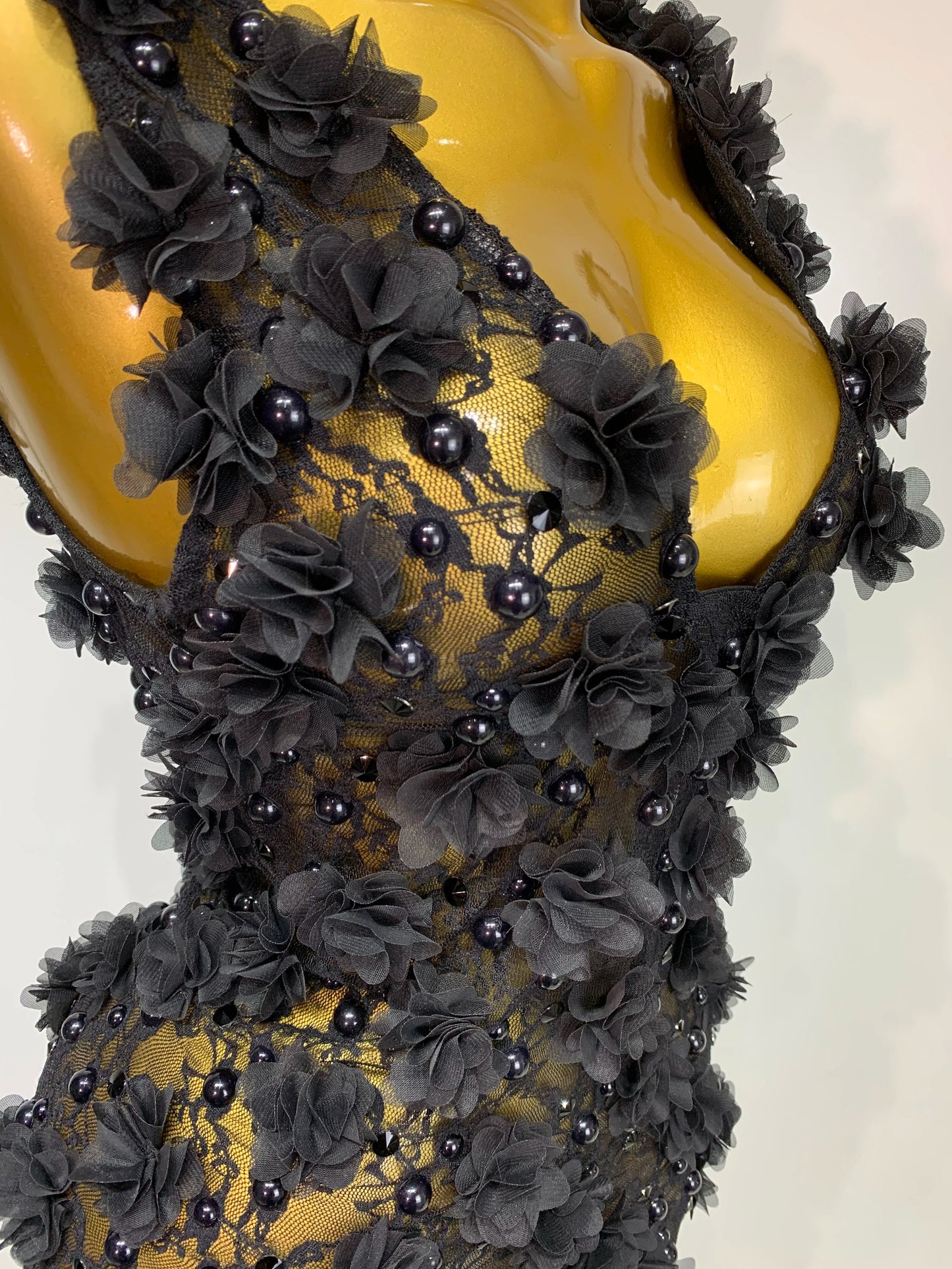 Women Luxury Pink Flowers Pearls Lace See Through Bodycon Mini Dress Birthday Photoshoot Evening Party Nightclub Stage Costume