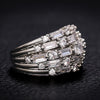 Huitan New Trendy Women Ring with Blue/White CZ Full Bling Iced Out Female Wide Rings for Party Statement Jewelry Drop Shipping
