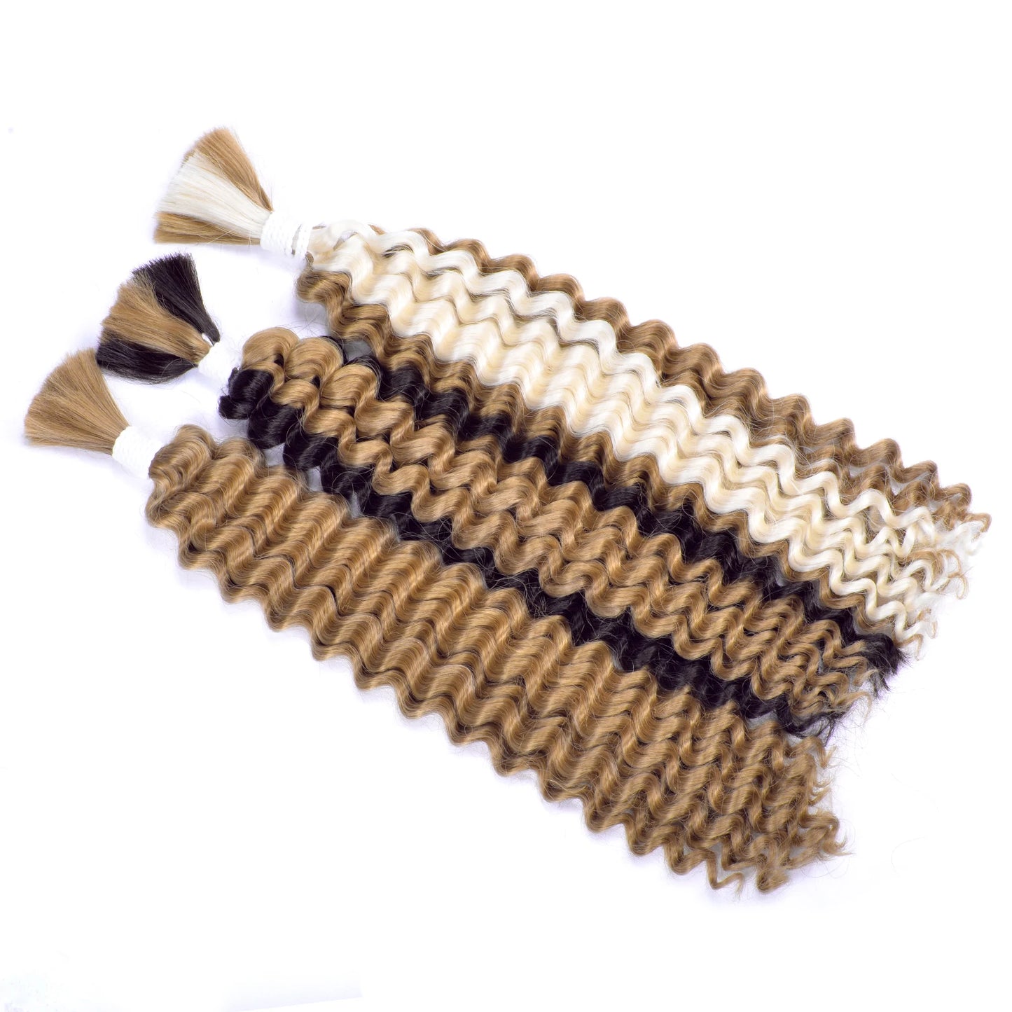 Synthetic Curly Deep Wave Bulk hair For Braiding 20inch No Weft Deep Wave For Braiding Micro Faux Braiding Hair for Boho Braids