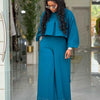 Spring Clothes for Women 2 Piece Sets Women Outfit Lantern Sleeves Suit with Wide Pants and Top High Street Ladies Elegant Sets