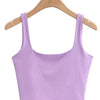 2022 Summer Women Sexy Sleeveless Tops Fashion Short Square Collar Tank Tops 6 Colors