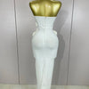 Sexy Fashion White Elegant Strapless Flower Bodycon Long Dress Women Casual Streetwear Club Birthday Party Slim Elegangt Dresses