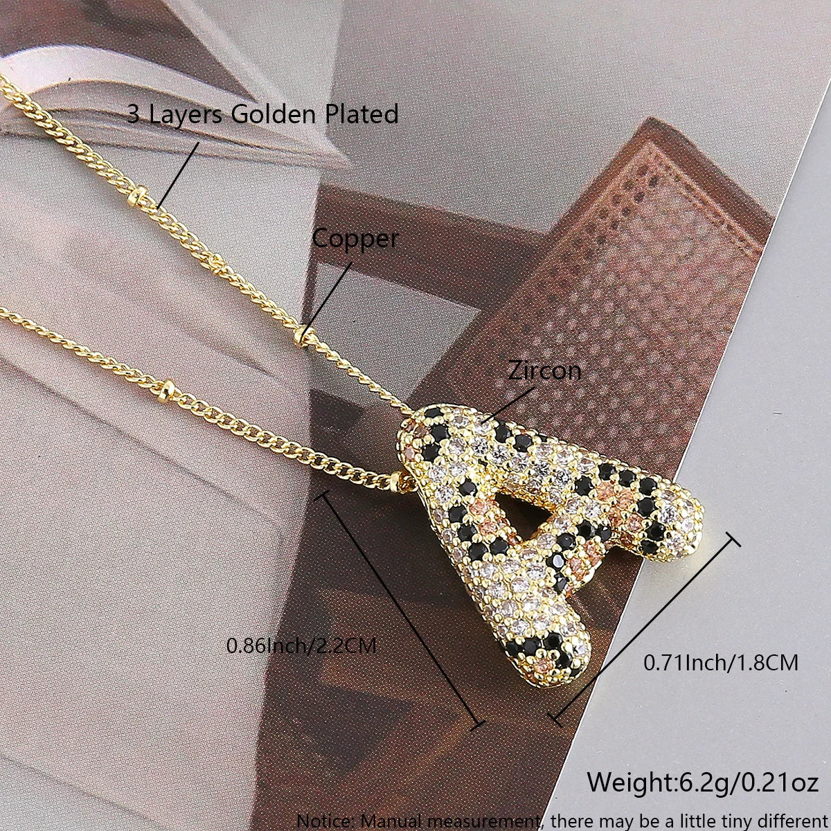 MHS.SUN Neue Leopard Bubble Buchstabenkette Vergoldet Chunky Bubble Zirkon 26 Initialen Anhänger Halskette Frauen Modeschmuck