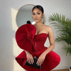 2026 Red Velvet Cocktail Dresses for Women Sleeveless Mini Ruffles Beading Birthday Night Wedding Guest Party Gowns Customized
