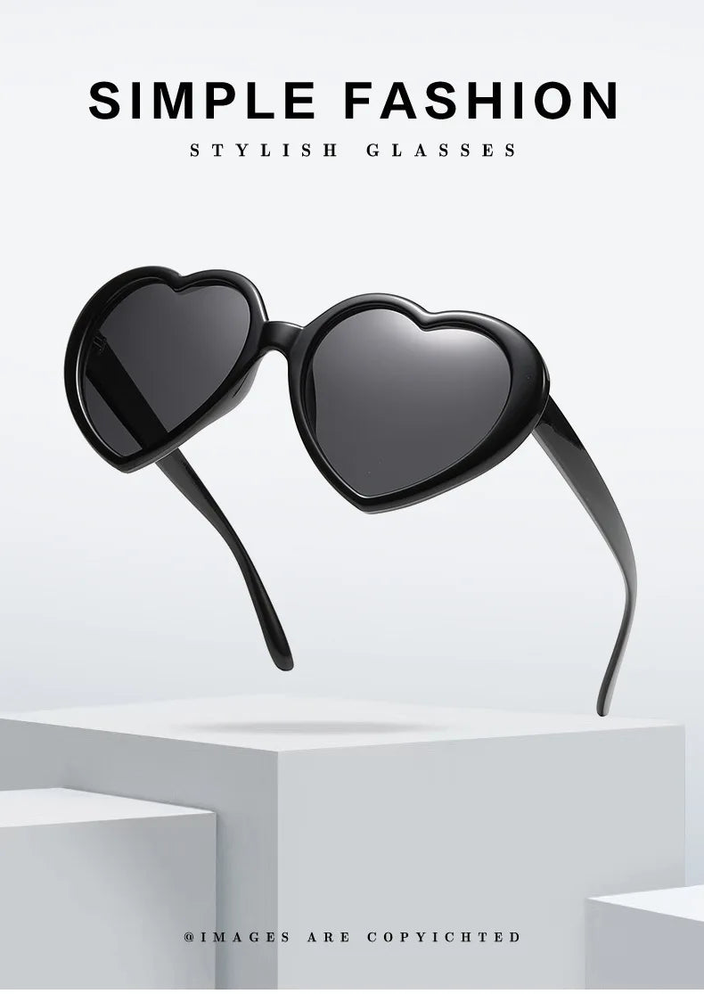 Neue herzförmige polarisierte Sonnenbrille für Damen, modisch, süß, Retro, Vintage, Verlaufs-Sonnenbrille, UV400-Schutz, Unisex-Brille