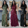 HLJ Sexy Sequin Patchwork Bodycon Dresses for Woman Mesh Shining Sleeveless Ruffle Dress Female Party Clubwear Vestidos 2025 New