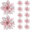 5 Stück 14,5 cm Glitzer künstliche Weihnachtsblumen fröhliche Weihnachtsbaumdekoration Neujahrsornamente gefälschte Blumen Weihnachten Natal